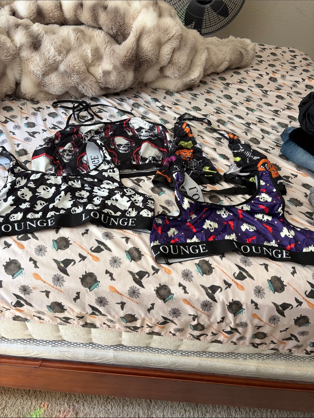 Lounge Crop Bralettes - Halloween Print Set 3X
